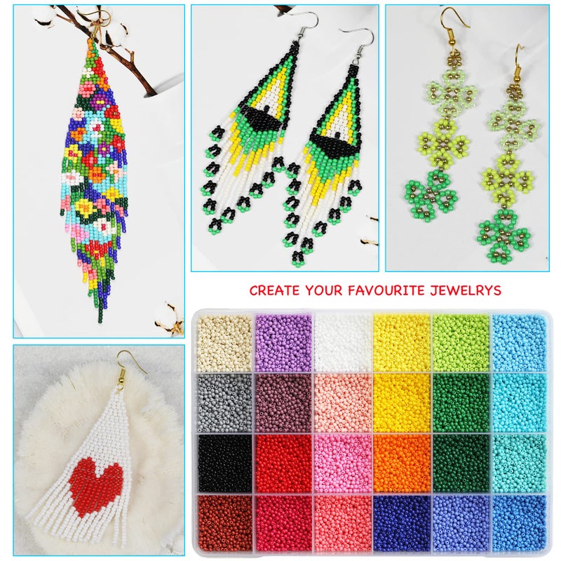 Bala&Fillic Size Almost Uniform 2mm Round Seed Beads About 20000pcs in Box, 12/0 small Seed Beads for Jewelry Making (About 850pcs/Color, 24 Colors) - Image 3